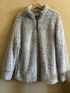 Weatherproof Light Blue Sherpa Half-Zip Pullover